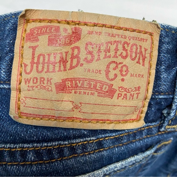 John B Stetson Womens Western Dark Denim Extra Long Straight Leg Jeans EUCSize 2 - Picture 6 of 12